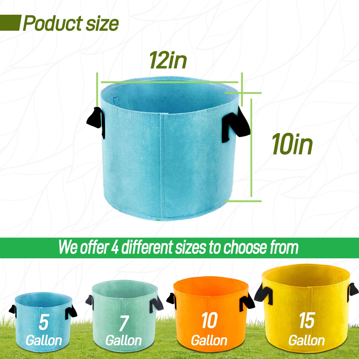 Biotolot grow bag with handles enabling portable garden setup