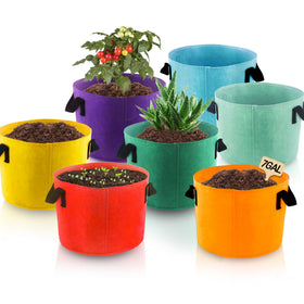 Biotolot 7-gallon grow bags colorful set with handles for easy transport