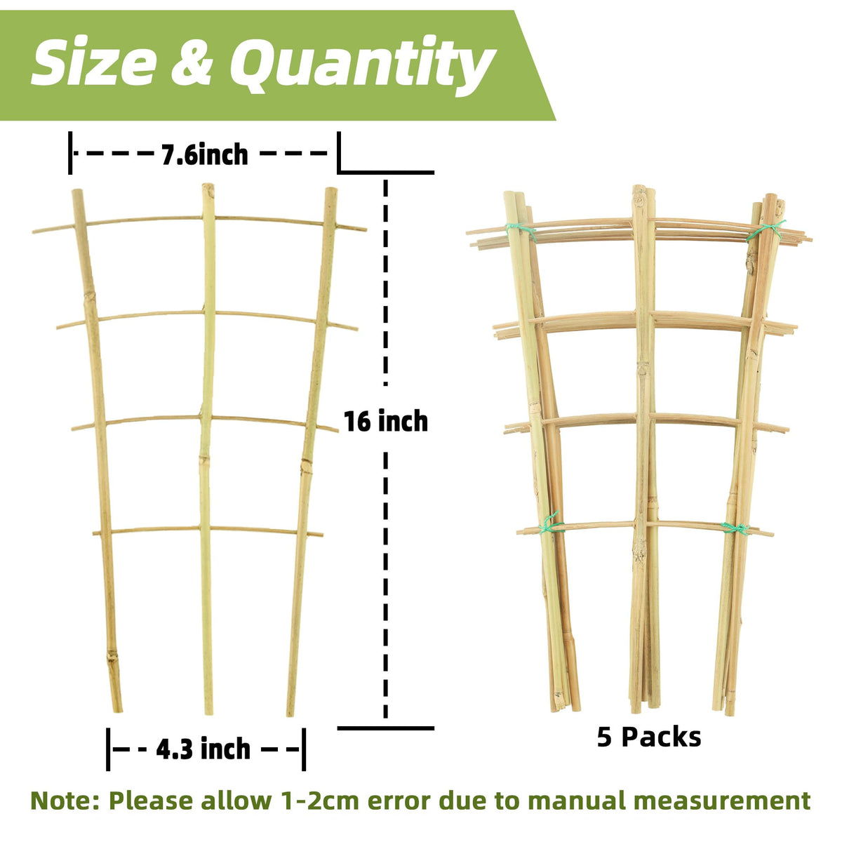 Biotolot climbing-plant trellis bamboo offers space for vines and greens to spread.