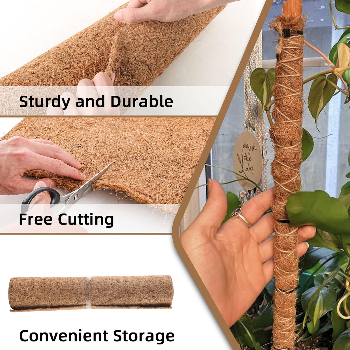 Biotolot Coco Liner Roll serves as a garden mat with drainage-friendly fiber and moisture retention.