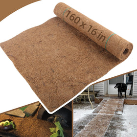 Biotolot Coco Liner Roll unrolled shows natural coir ideal as garden liner and moisture-retaining mat.