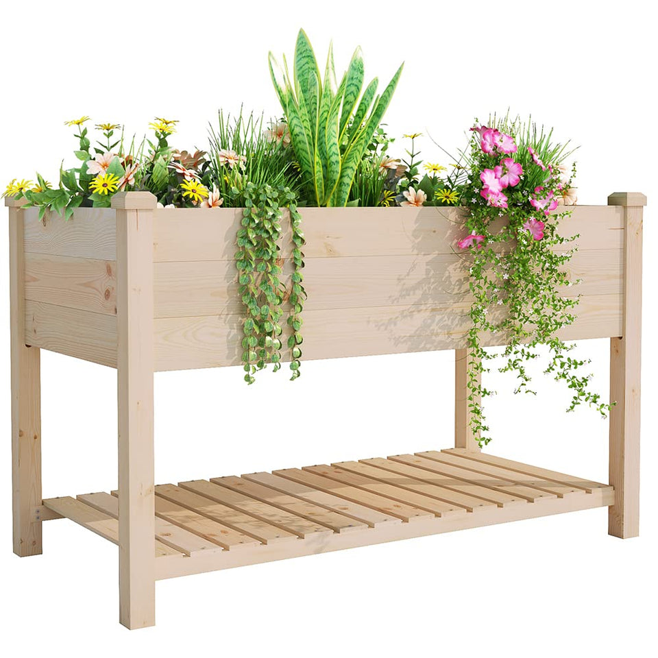 Birasil raised garden bed 48in outdoors for spacious vegetable growing.
