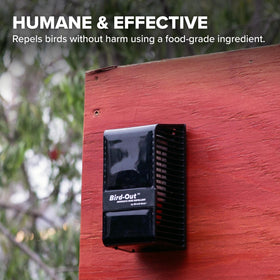Humane deterrent from Bird B Gone maintains outdoor serenity.