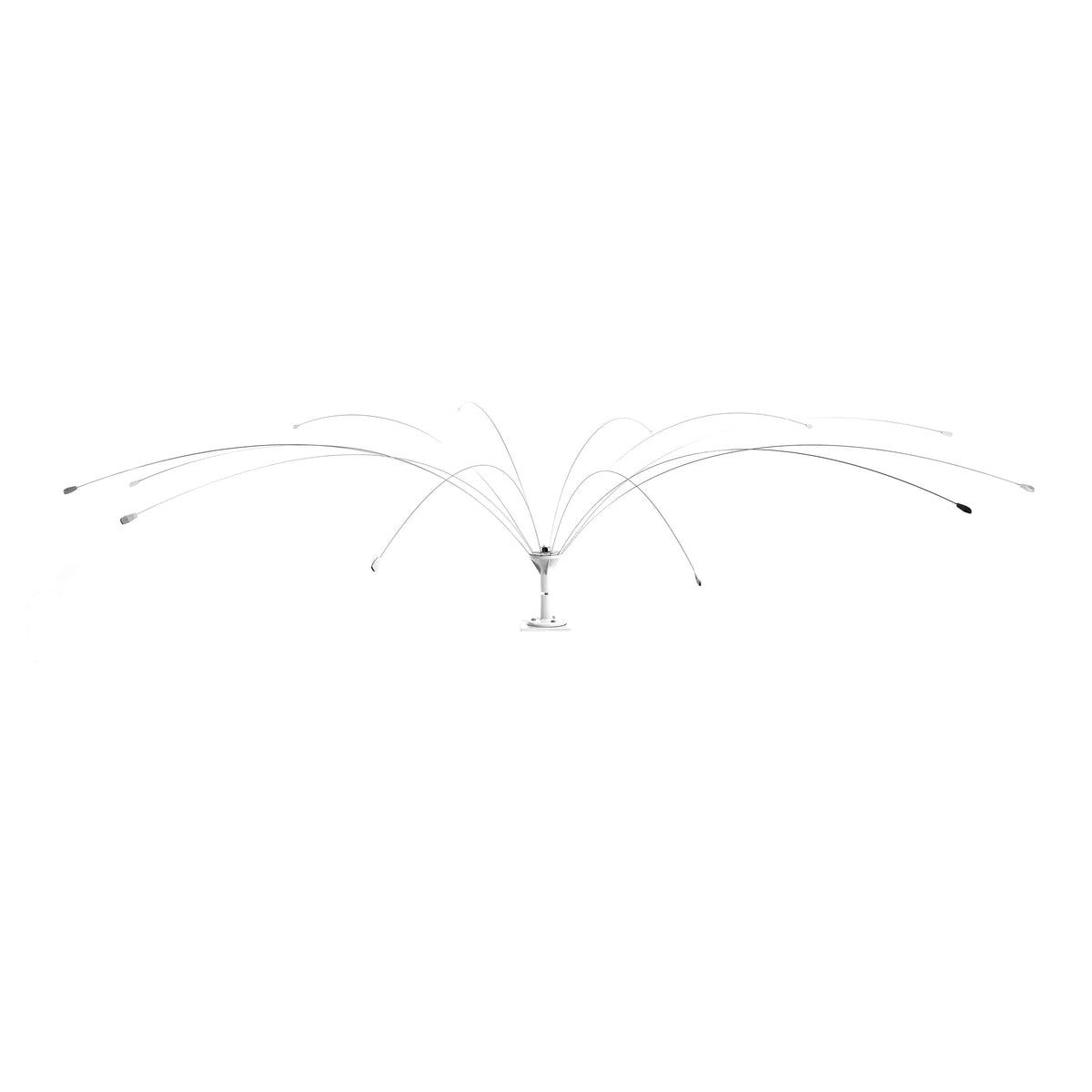 Bird B Gone Bird Spider 360 on a boat deters seagulls with wind-driven motion.