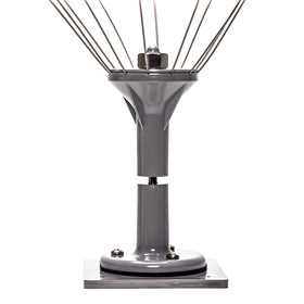 Bird B Gone Bird Spider 360 installed on a roof reduces bird landings in all weather.
