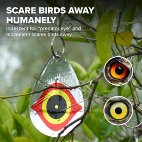 Bird B Gone reflective eyes on a balcony deter birds at the seating area