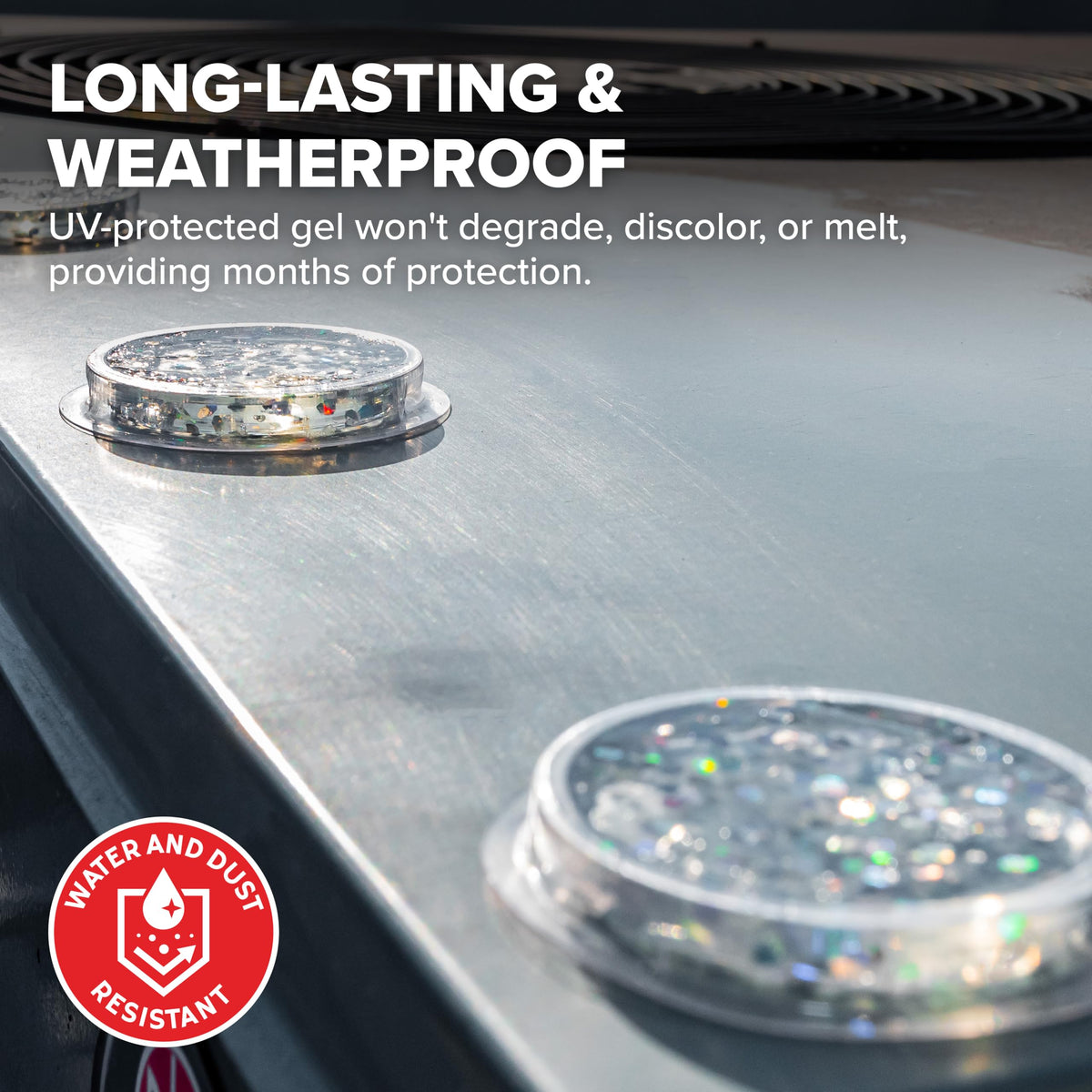 Bird B Gone Spectrum V holographic easy-install dish simplifies placement on rooftops.