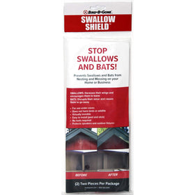 Bird B Gone Swallow Shield clear strips deter nesting under eaves.