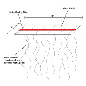 Bird B Gone Swallow Shield peel-and-stick strips install easily on clean surfaces.