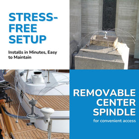 Durable stainless design withstands wind, sun and coastal climates.