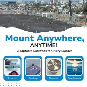 Humane stainless steel rods with blunt tips protect birds and people nearby.