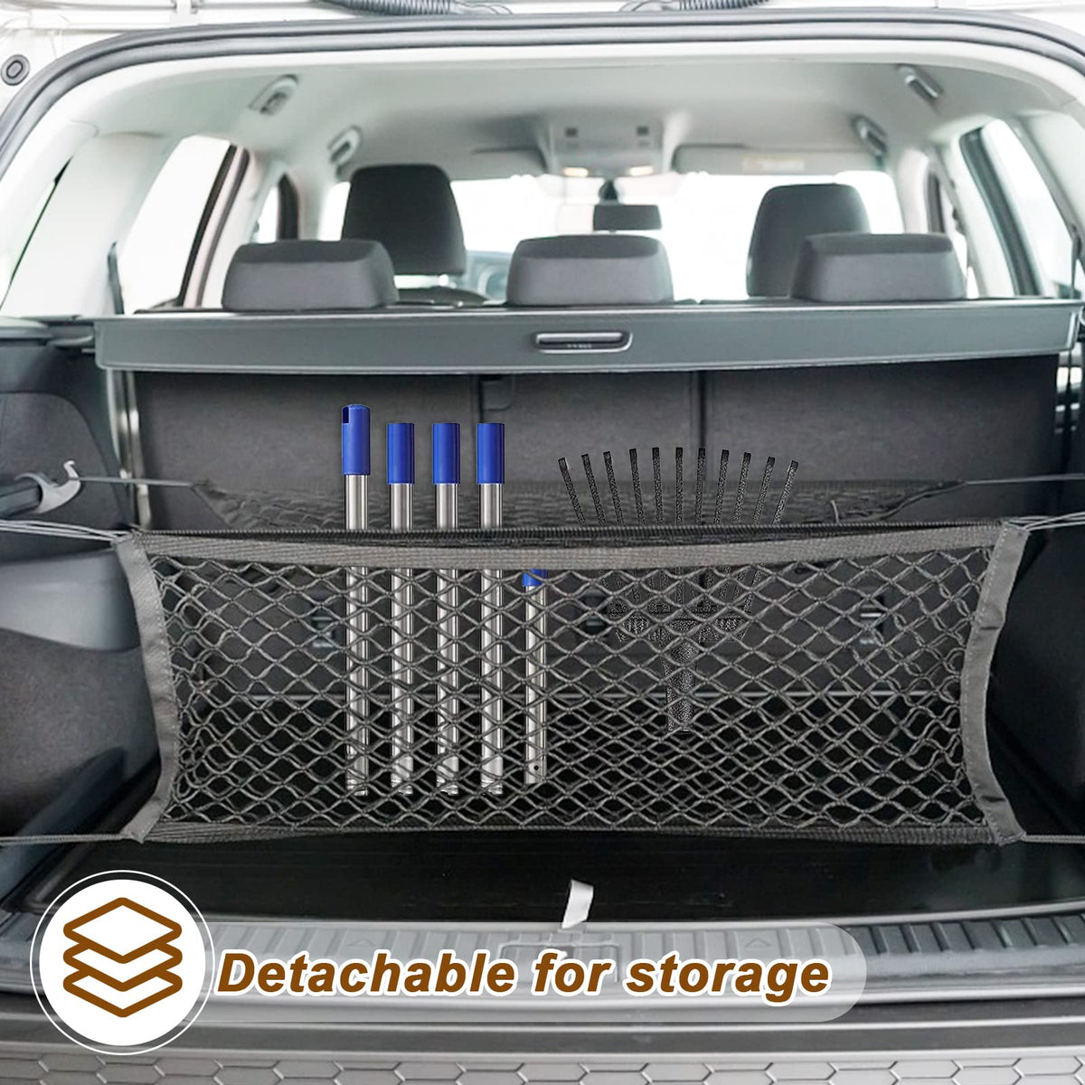Bird Twig collapsible rake fits into trunk for easy transport.
