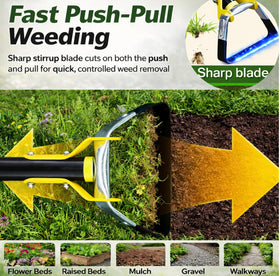 Bird Twig extendable handle enables comfortable stand-up weeding.