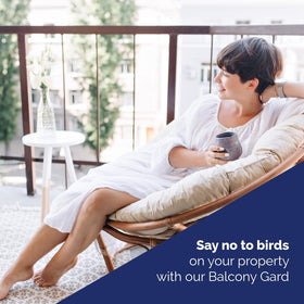 Bird-X Balcony Gard can operate on batteries for flexible placement.