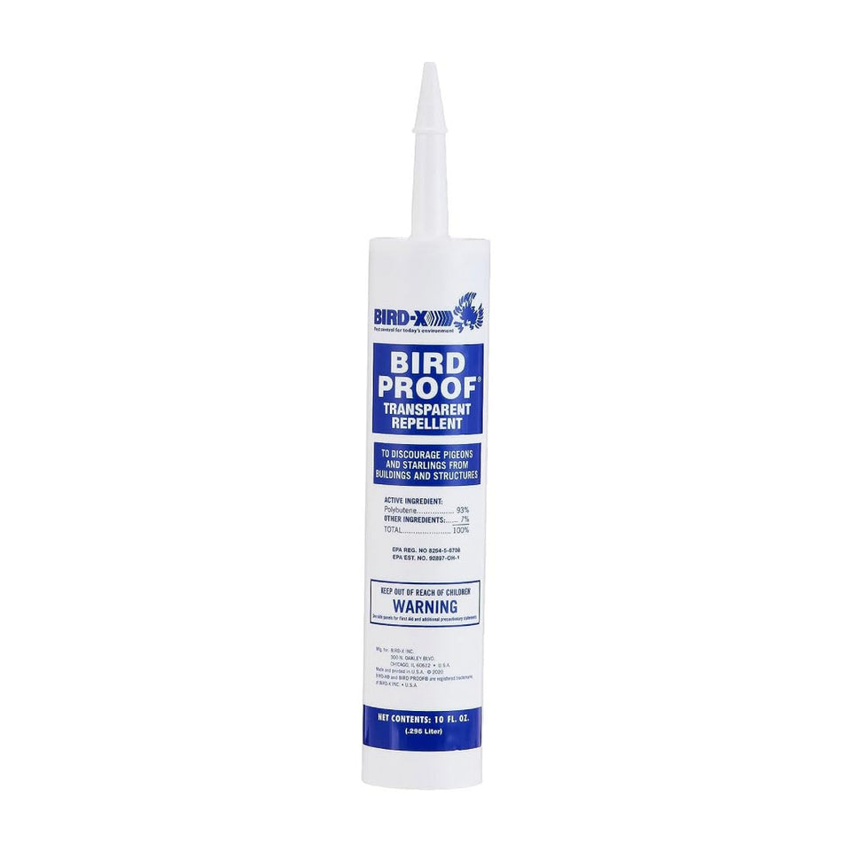 Bird-X Bird Proof Gel on a ledge deters birds with a discreet, visible deterrent