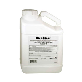 Bird-X Bird Stop Liquid bottle closeup, easy deterrent for outdoor spaces.
