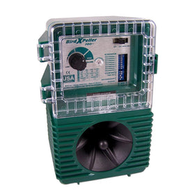 Bird-X BirdXPeller Pro front view for outdoor bird deterrence at warehouses.