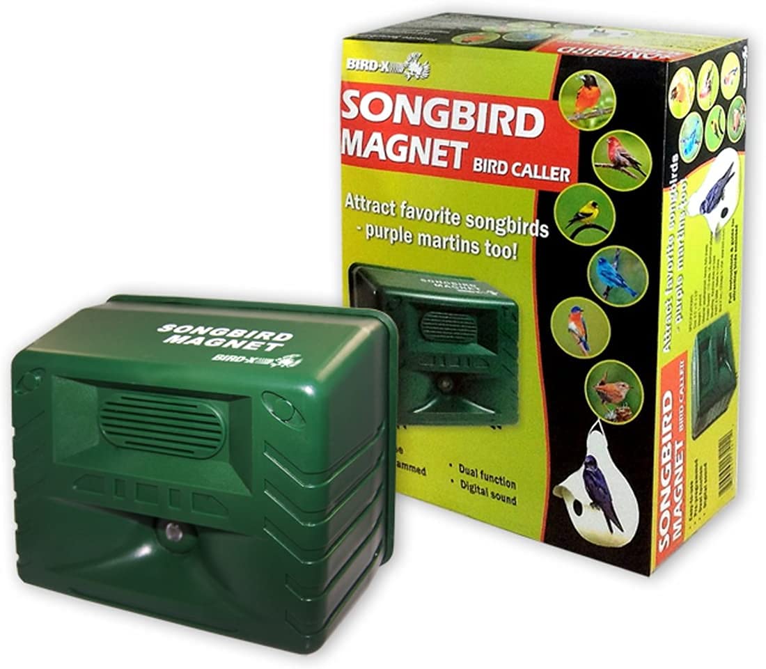 Bird-X Songbird Magnet covers up to 4,000 sq ft for wider yard reach.