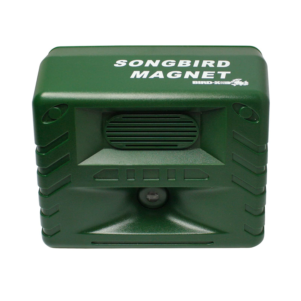 Bird-X Songbird Magnet outdoor-use setup invites local birds into the garden.