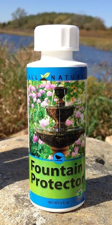 Birdbath & Fountain Protector 95566 bottle pour enables easy water maintenance.
