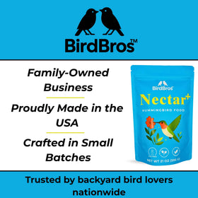 BirdBros USA-made, family-owned brand delivering quality backyard nectar.