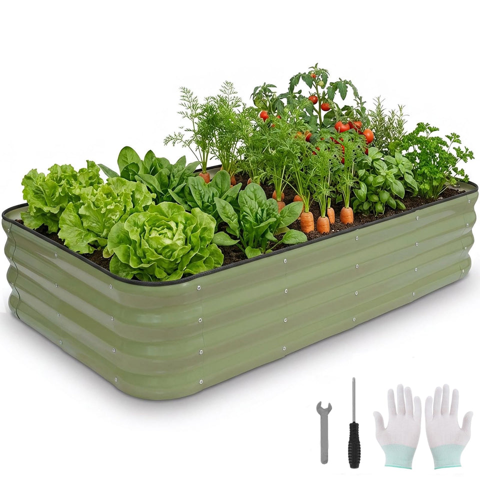 BIRDSINYARD 4-in-1 galvanized raised bed assembly demonstrates sturdy modular design for easy setup