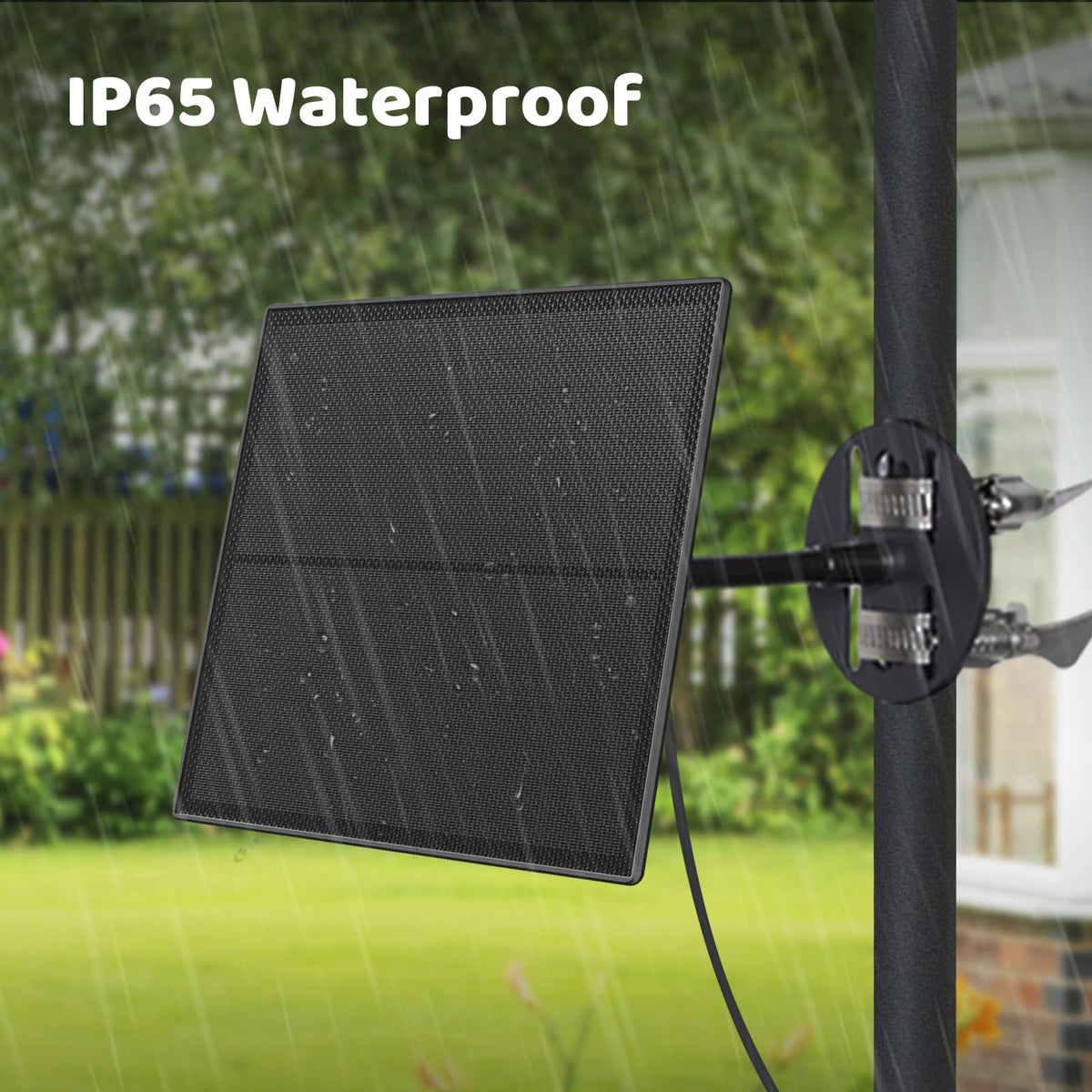 Birdfy IP65 weatherproof panel stands up to rain and dust outdoors.