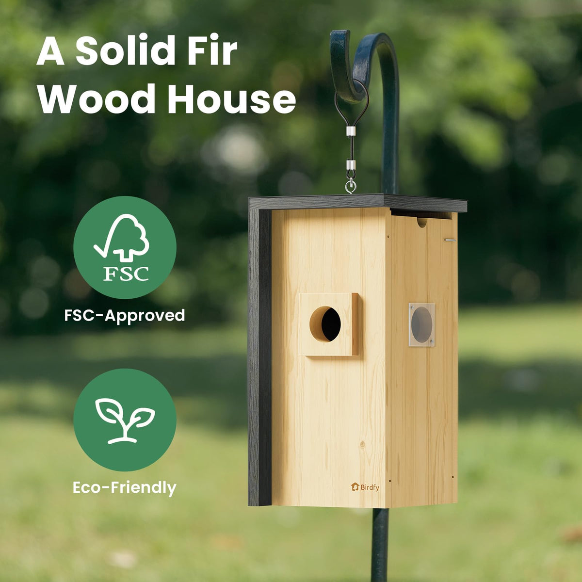 Birdfy solar panel-ready design enables year-round watching.