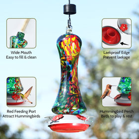 Birdkiss window hanging hummingbird feeder fit for close viewing and décor