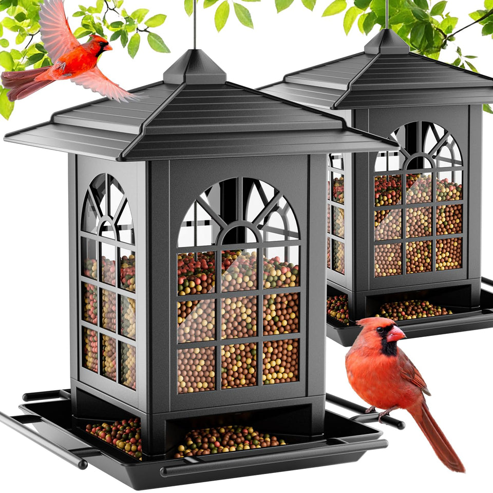 Birdream 2-pack outdoor bird feeders for hanging to attract yard birds.