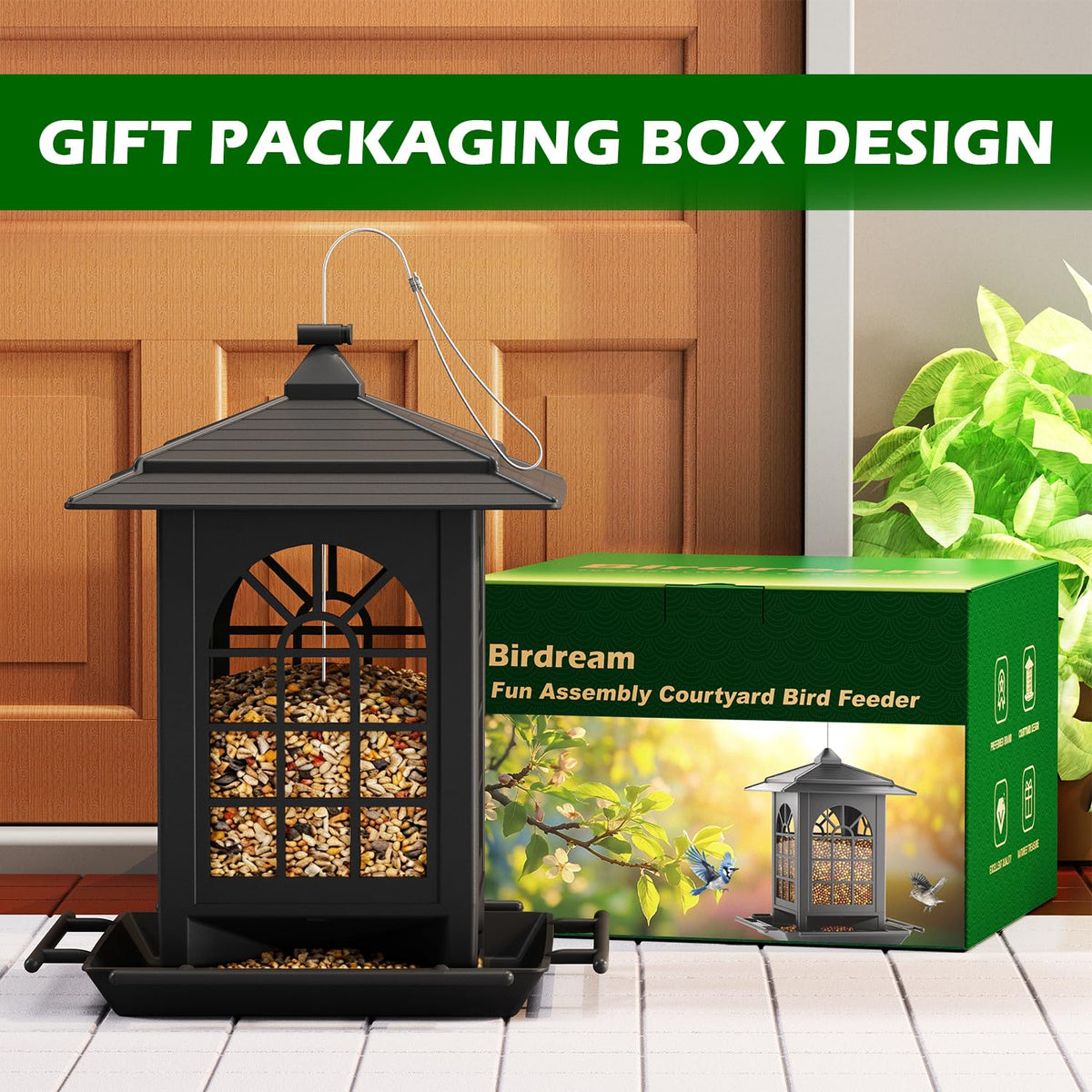 Birdream 7-pound capacity lets you fill seeds with less refilling.
