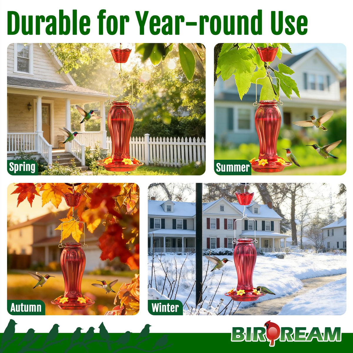 Birdream feeder featuring a built-in ant moat for cleaner feeding setup