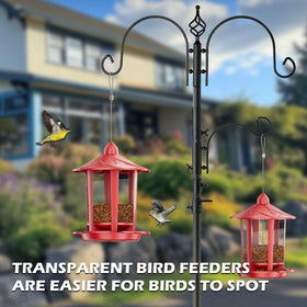 Birdream Castle Bird Feeder withstands outdoor weather for year-round use.