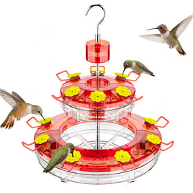 Birdream hanging hummingbird feeder with 20oz capacity and double-tier design for simultaneous feeding.