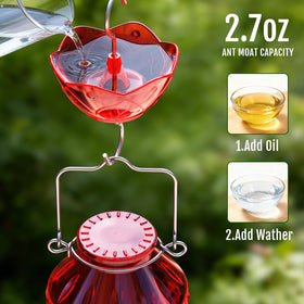 Birdream feeder demonstrates leak-proof seal for drip-free refills.
