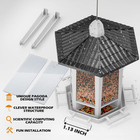Birdream pagoda feeder installation video included facilitates setup.