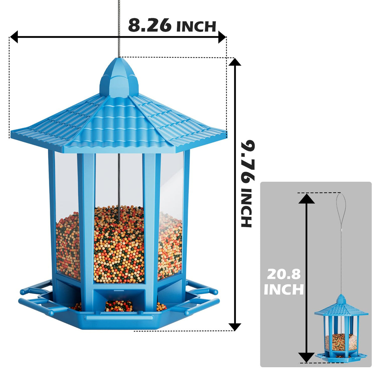 Birdream seed capacity two feeders illustrates compact feeding setup for small birds
