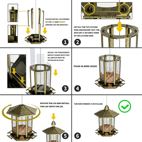 Birdream feeder capacity of 5 pounds keeps seeds accessible for days.