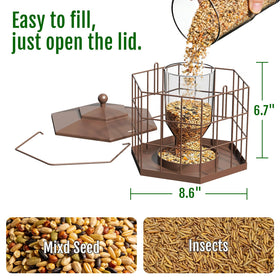 Birdream Squirrel Proof Feeder – back view highlighting sturdy, weather-resistant metal.