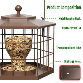 Birdream Squirrel Proof Feeder – lid open for quick, mess-free refills.