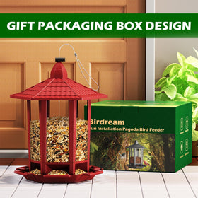 Wide-opening access on Birdream feeder for simple refilling outdoors