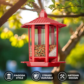 Birdream feeders inviting cardinals and goldfinches for colorful garden moments