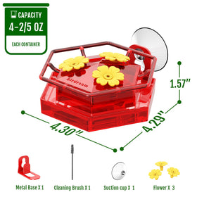 Birdream Window Hummingbird Feeder features built-in ant moat to help keep nectar clean.
