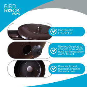 Birdrock Home hose holder pot oil-rubbed bronze finish adds elegant outdoor decor.
