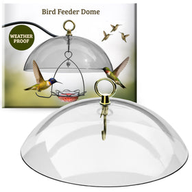 Birds Choice clear feeder dome with 10.5-inch diameter protecting seeds outdoors