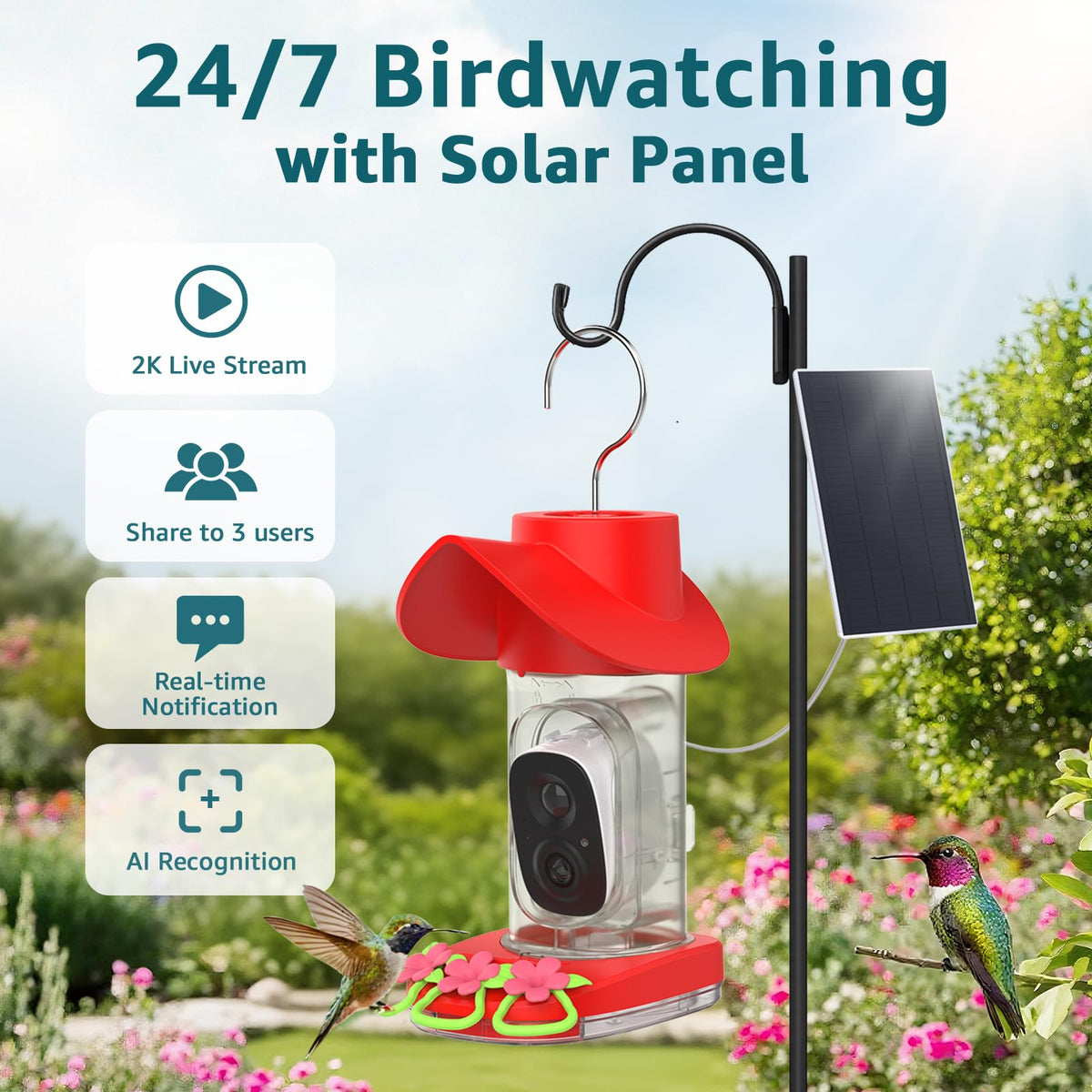 Birdsnap solar-powered camera stays powered for round-the-clock backyard bird watching