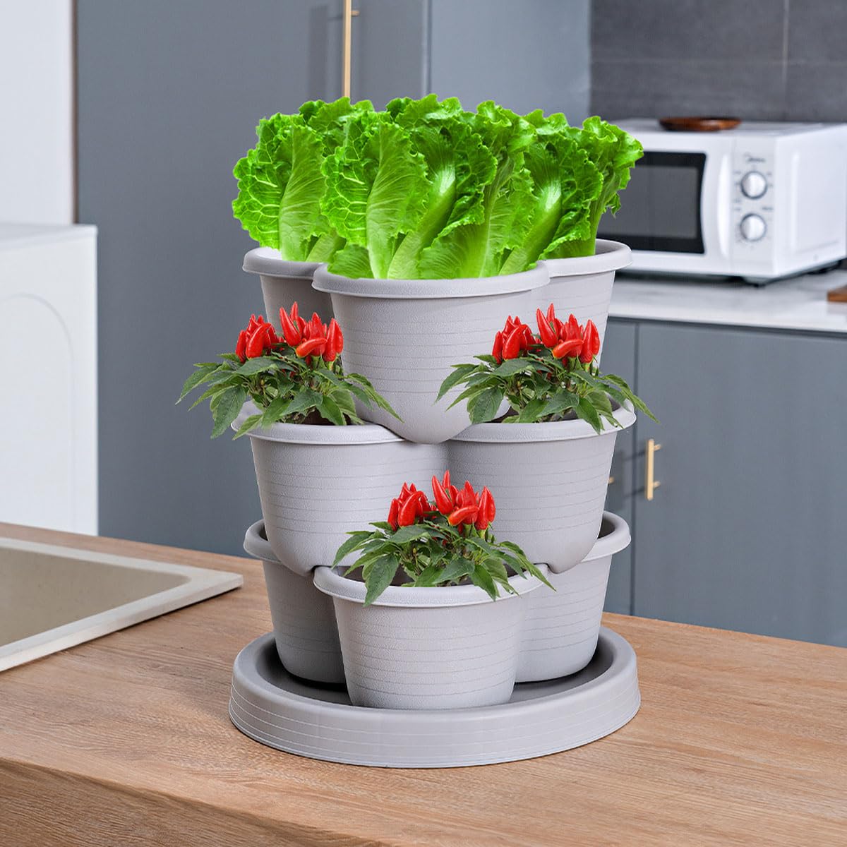 Birheatry wheels allow easy movement of the planter.