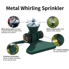 Biswing 360-degree coverage demonstrates even irrigation across the lawn