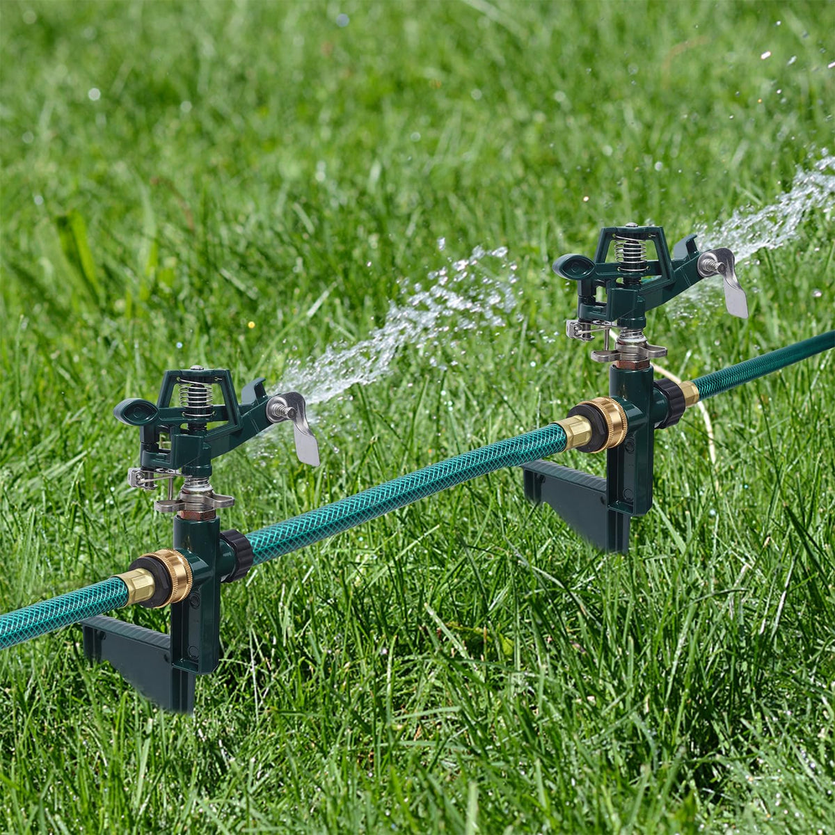 Biswing adjustable nozzle enables versatile spray patterns for irrigation.