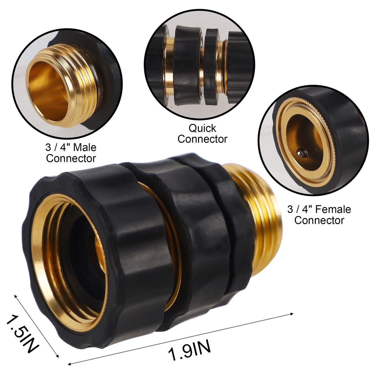 Biswing aluminum female quick connector secure leak-free connection